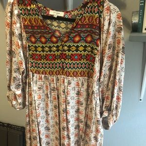 Boho style long sleeve dress
